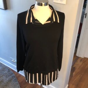 Adrianna Papell Sweater with False Blouse Details
